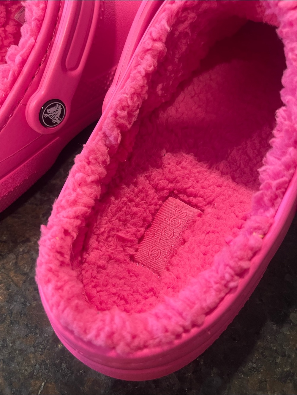 CROCS Fuzzy Lined Clog - Electric Pink - Picture 4 of 5